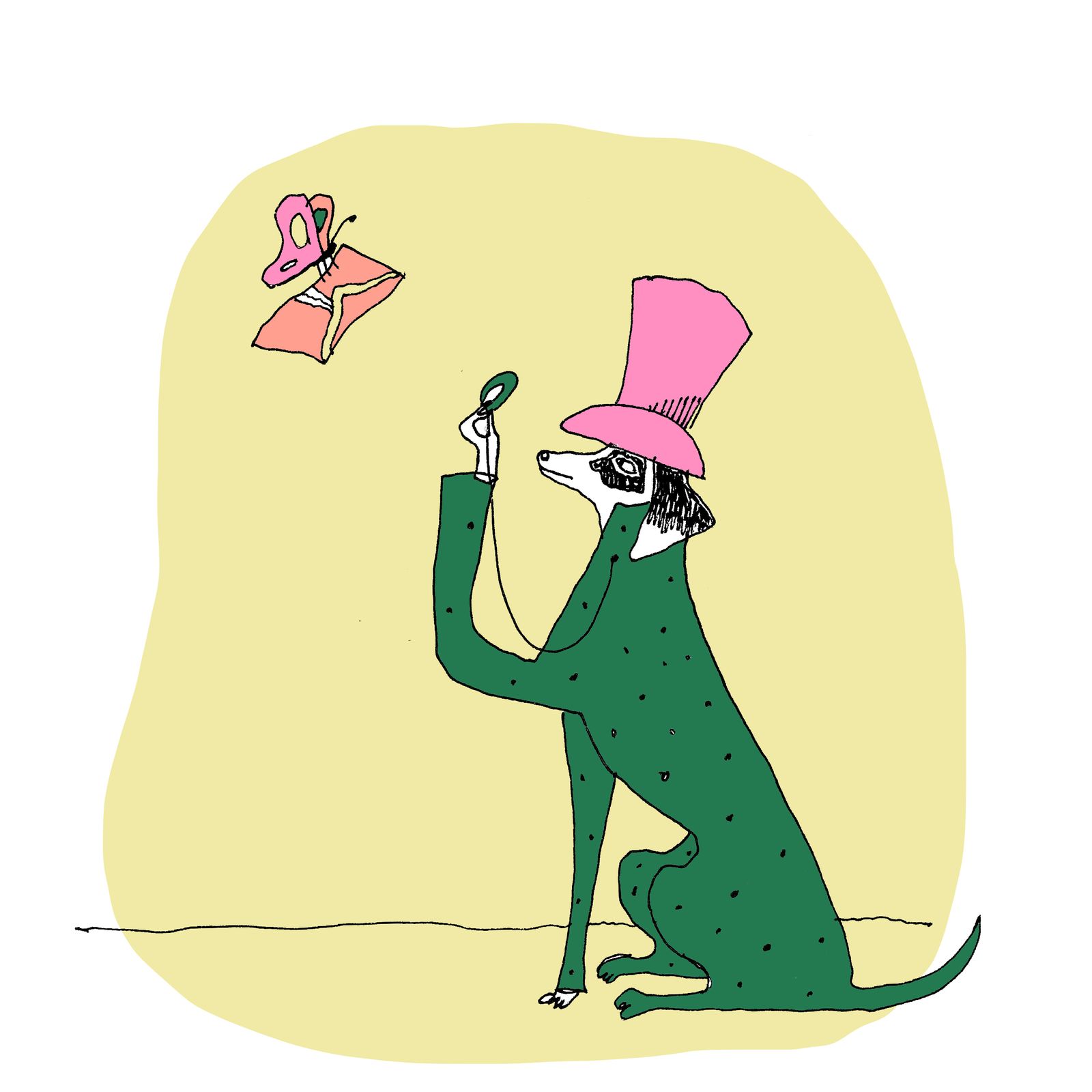 Pepper the dog dressed like Eustace Tilley.
